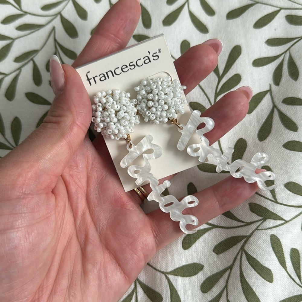Bride earrings from Francesca’s